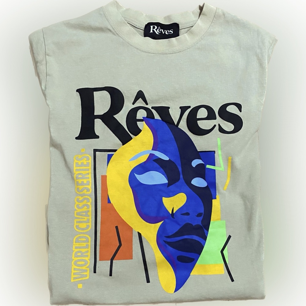 Reves Paris Designer Men’s Graphic T-Shirt, LG